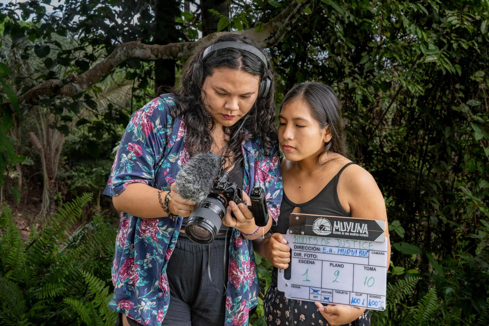 Equipo audiovisual durante un rodaje